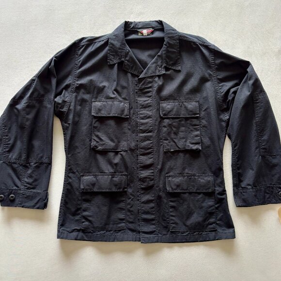 Vintage Men's Tru-Spec Black Tactical Utility Shirt Large Regular - Picture 2 of 14